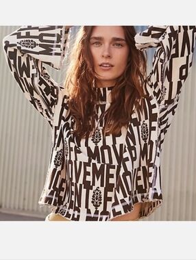 FP MOVEMENT Wild Side Logo Size S Sweatshirt - Black/White F2796